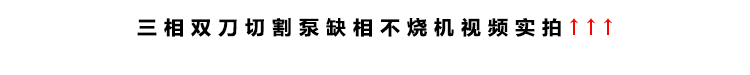 三相雙刀切割泵缺相不燒機(jī)演示視頻實(shí)拍